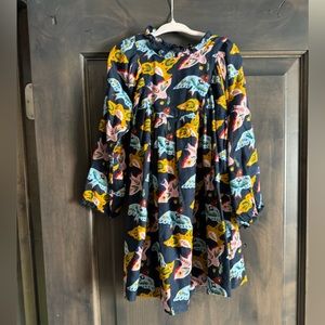 Pink Chicken Folk Bird Brayden Dress sz 5